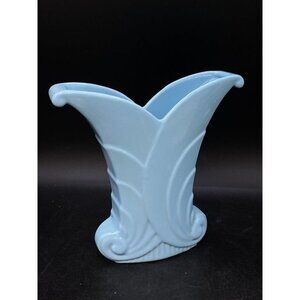 Vintage Baby Blue Abingdon 512 Art Deco Vase Swirl 7”